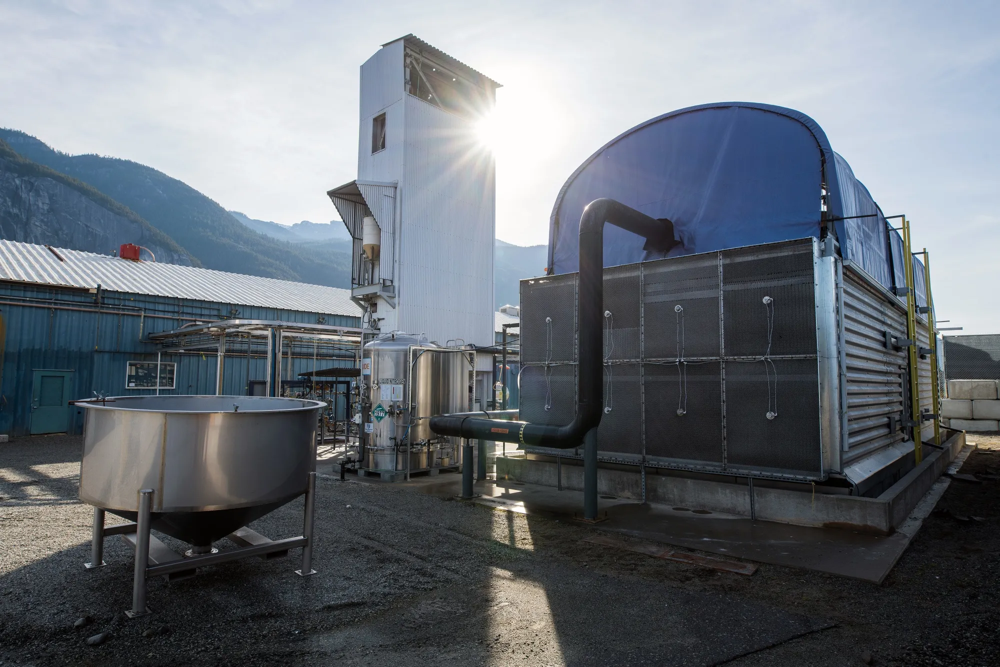 Carbon Engineering’s plant captures carbon dioxide directly from the air.