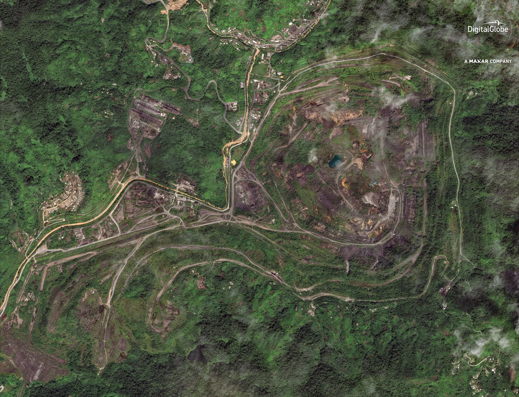 The Panguna copper mine in the Autonomous Region of Bougainville of Papua New Guinea.