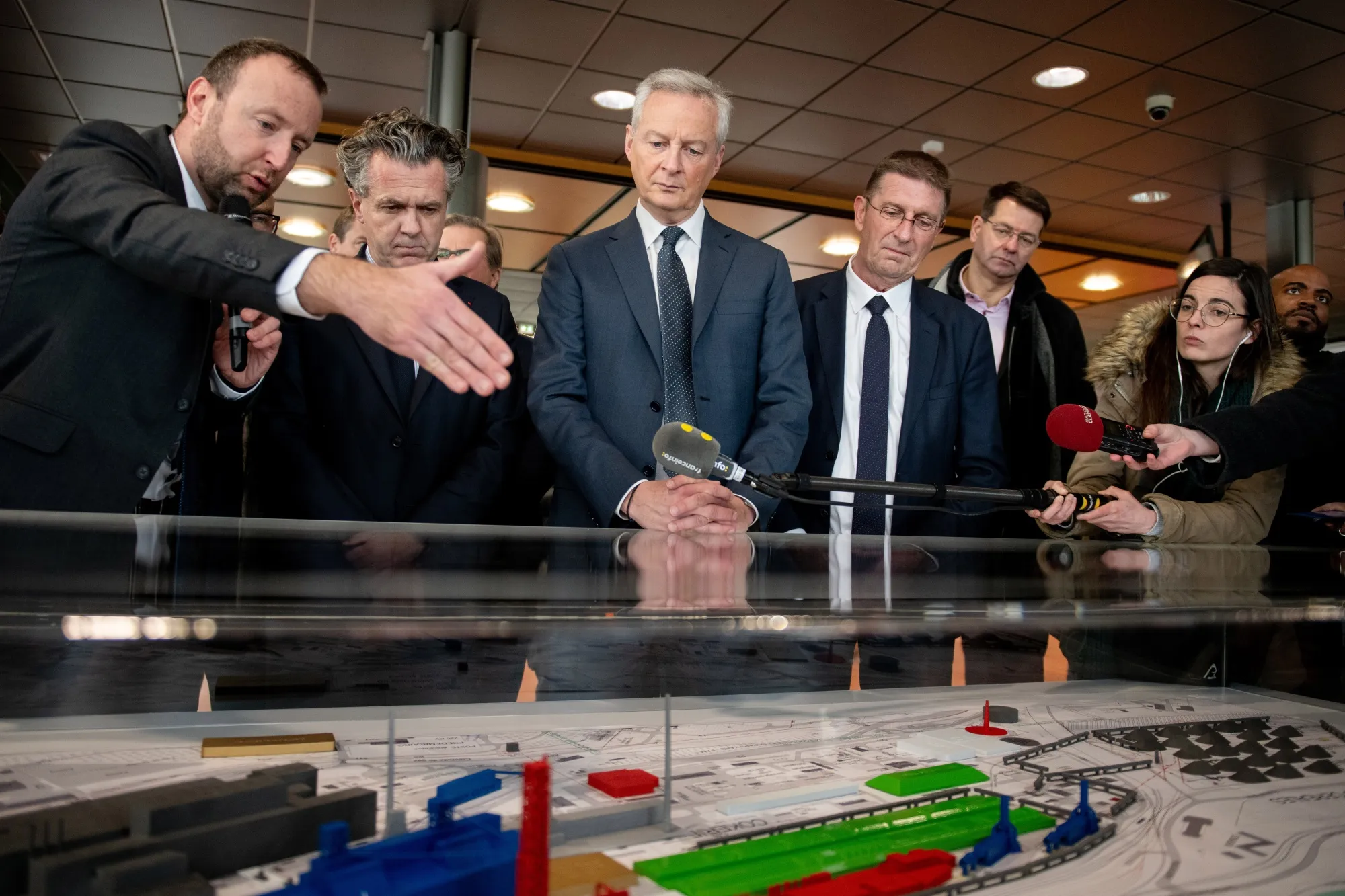 Christophe Bechu, France's ecological transition minister, during a visit to the Arcelor Mittal SA steelworks in Dunkirk, France.