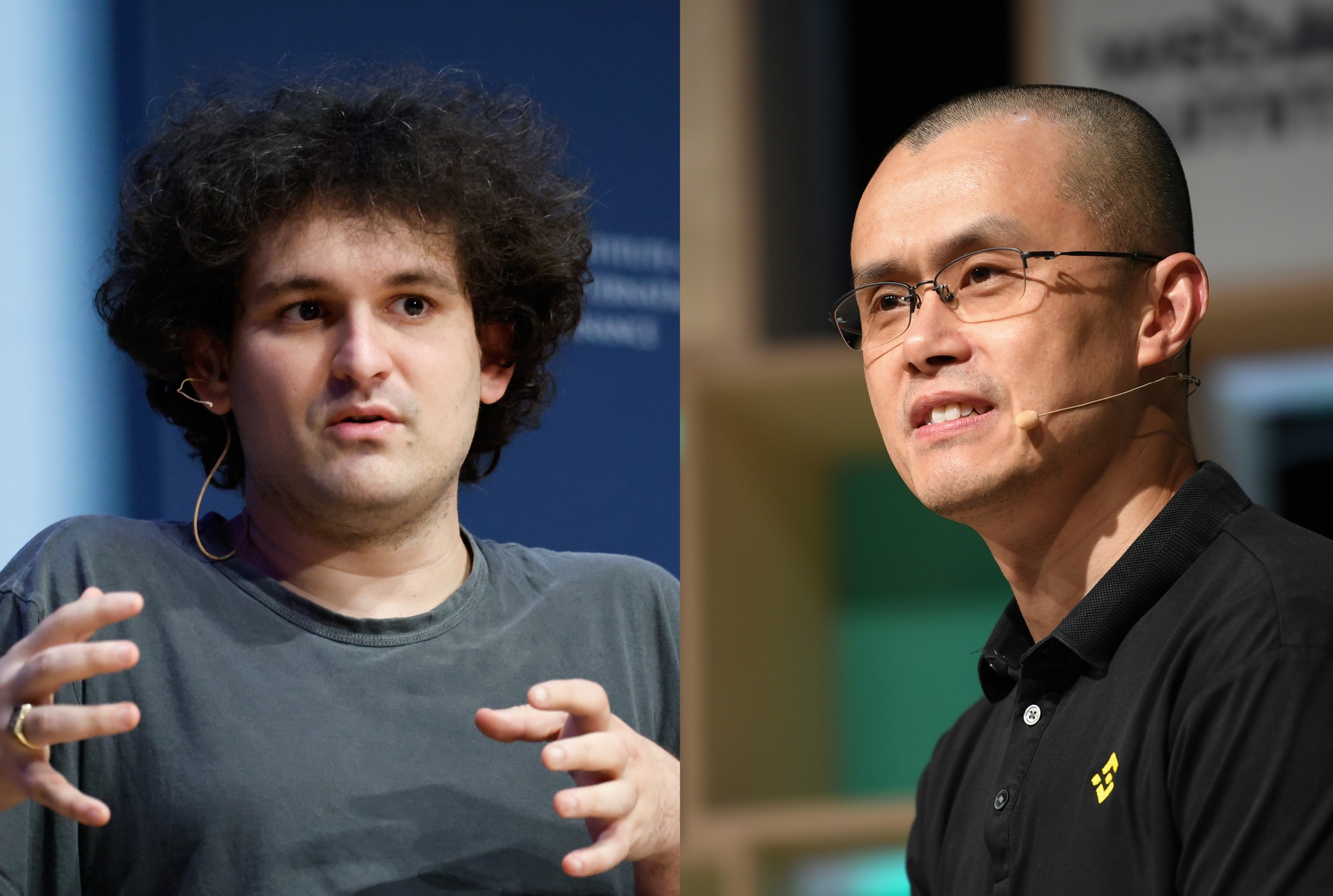Sam Bankman-Fried, left, and Zhao “CZ” Changpeng