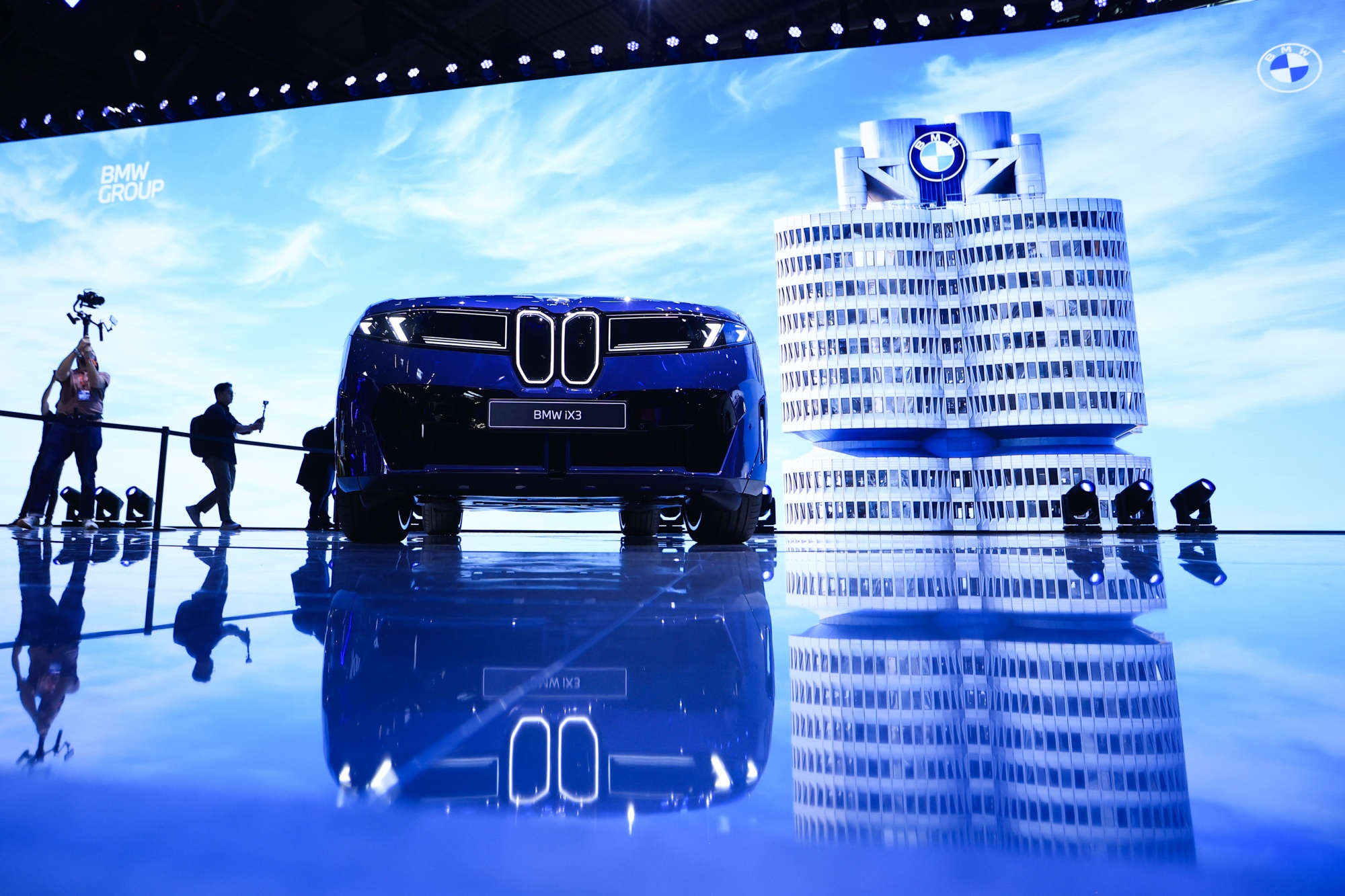A BMW iX3 Neue Klasse vehicle at the IAA Mobility 2025 expo in Munich, Germany, on Monday, Sept. 8, 2025. The Munich car show is taking place as trade tensions linger with Beijing following the European Union’s decision last year to impose tariffs on EVs imported from China. Photographer: Krisztian Bocsi&#x2F;Bloomberg