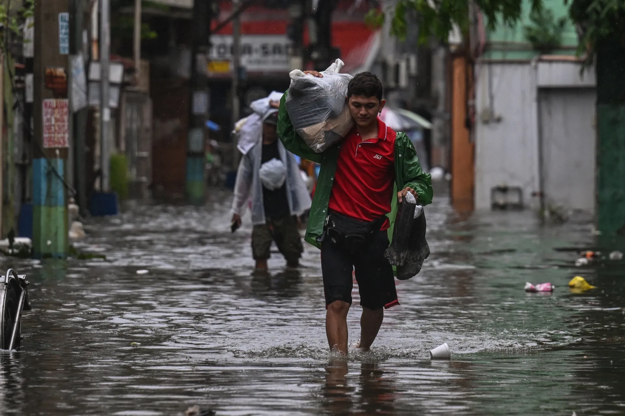 Floodwaters in Malabon, metro Manila on July 24.