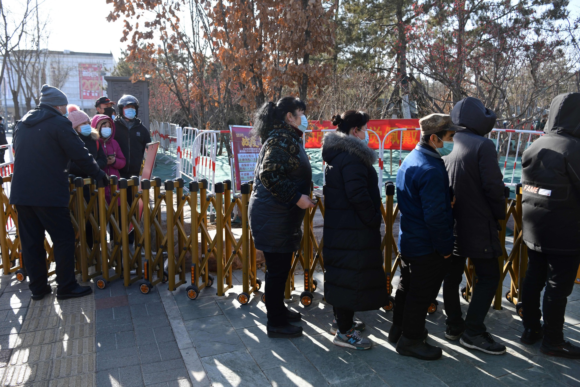 Residents line up to be tested for the Covid-19 coronavirus in Beijing on Jan. 11.