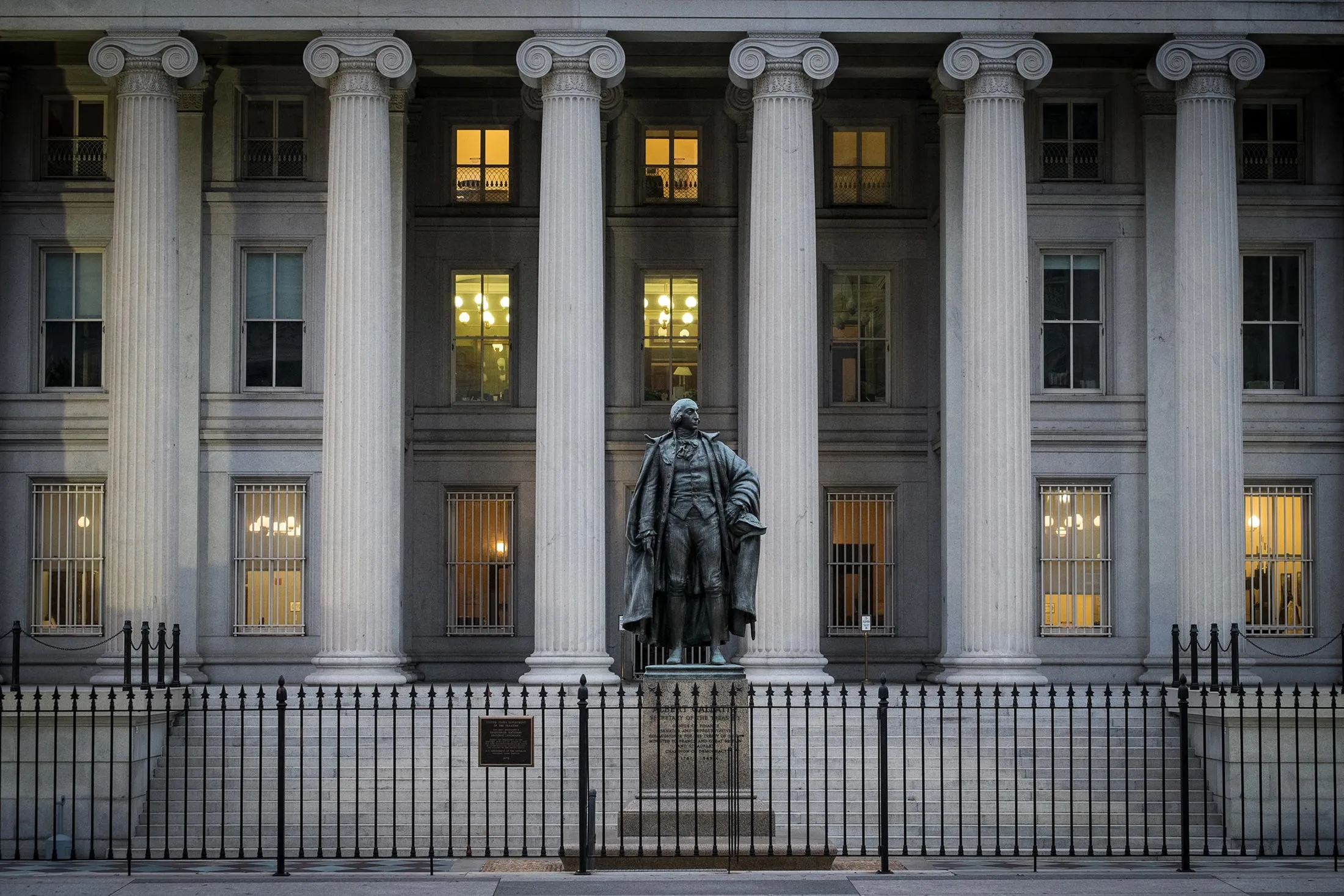The U.S Treasury Building in Washington.
