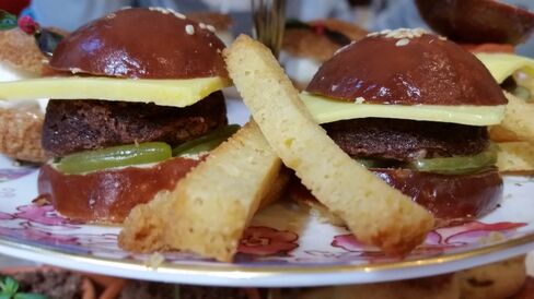 The burger cupcake at Kawa.