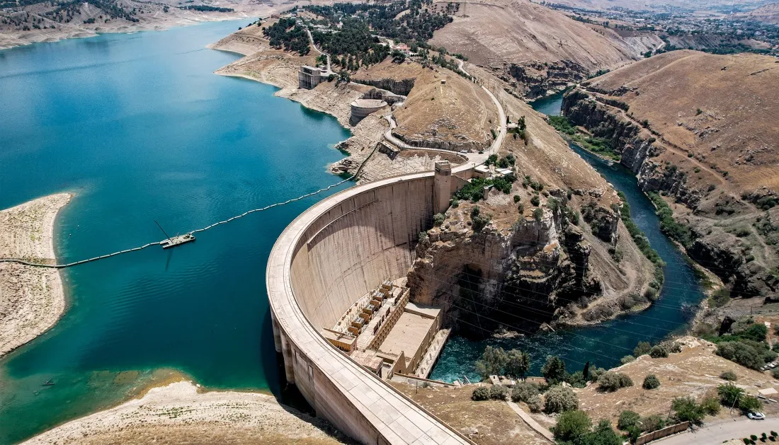 The Dukan Dam and reservoir near Sulaimaniyah, Iran, on June 4.