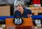 Britain's Prime Minister Theresa May speaks at the Orsted manufacturing facility in Grimsby