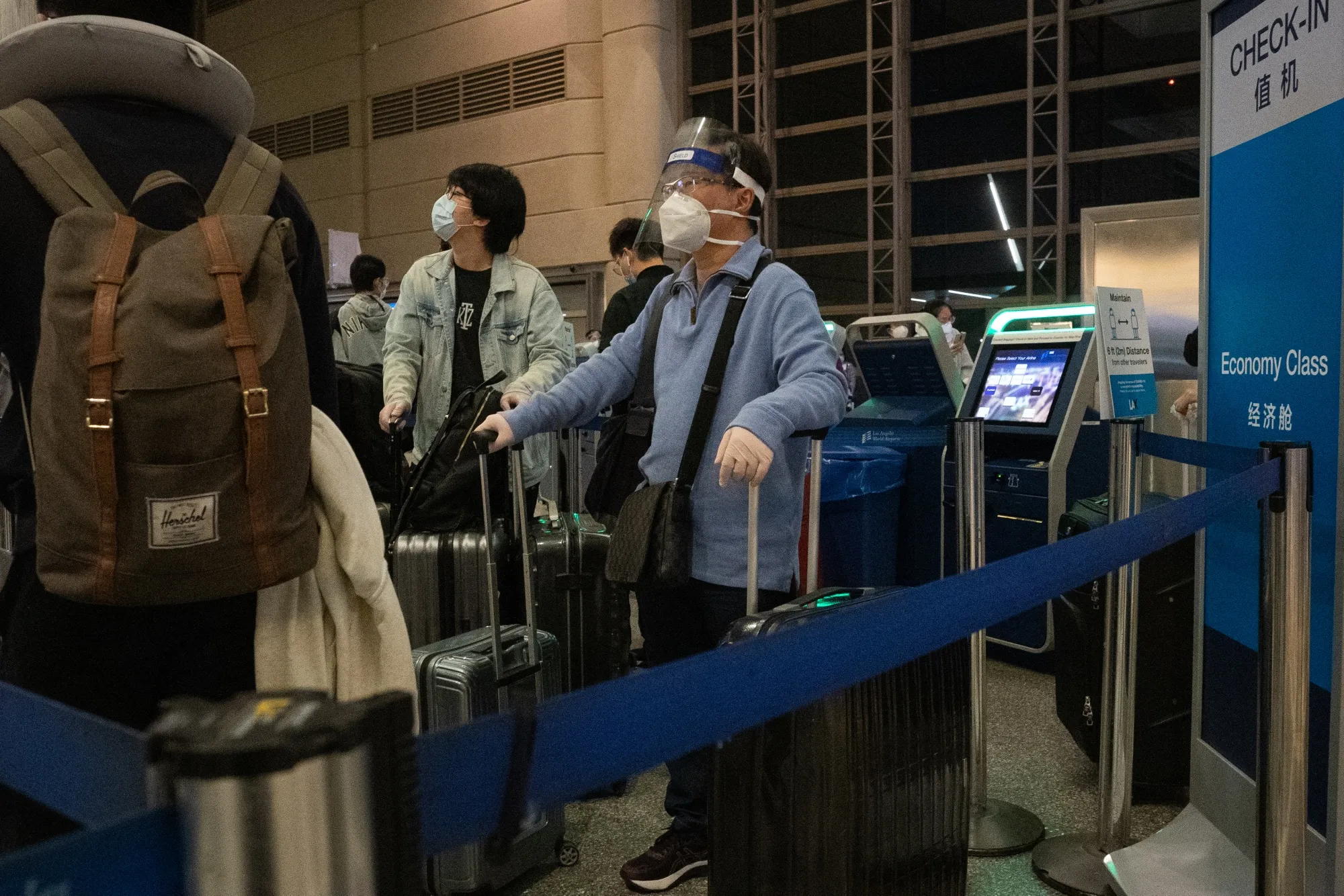 Travelers At LAX Airport As U.S. Holiday Air Travel Surges 