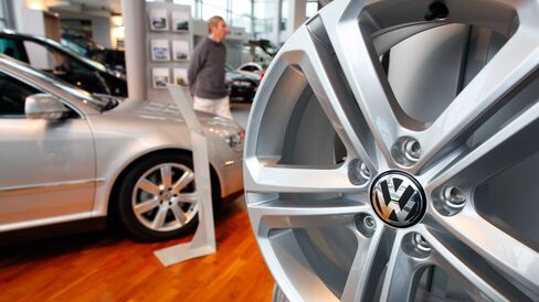 A Volkswagen dealership in Wolfsburg, Germany.