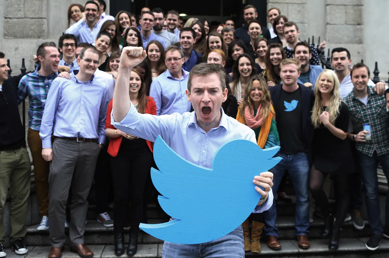The Managing Director of Twitter in Ireland announces 100 new jobs at the company's European headquarters in Dublin on Sept. 25, 2013. Photographer: Niall Carson/Press Association via AP Image