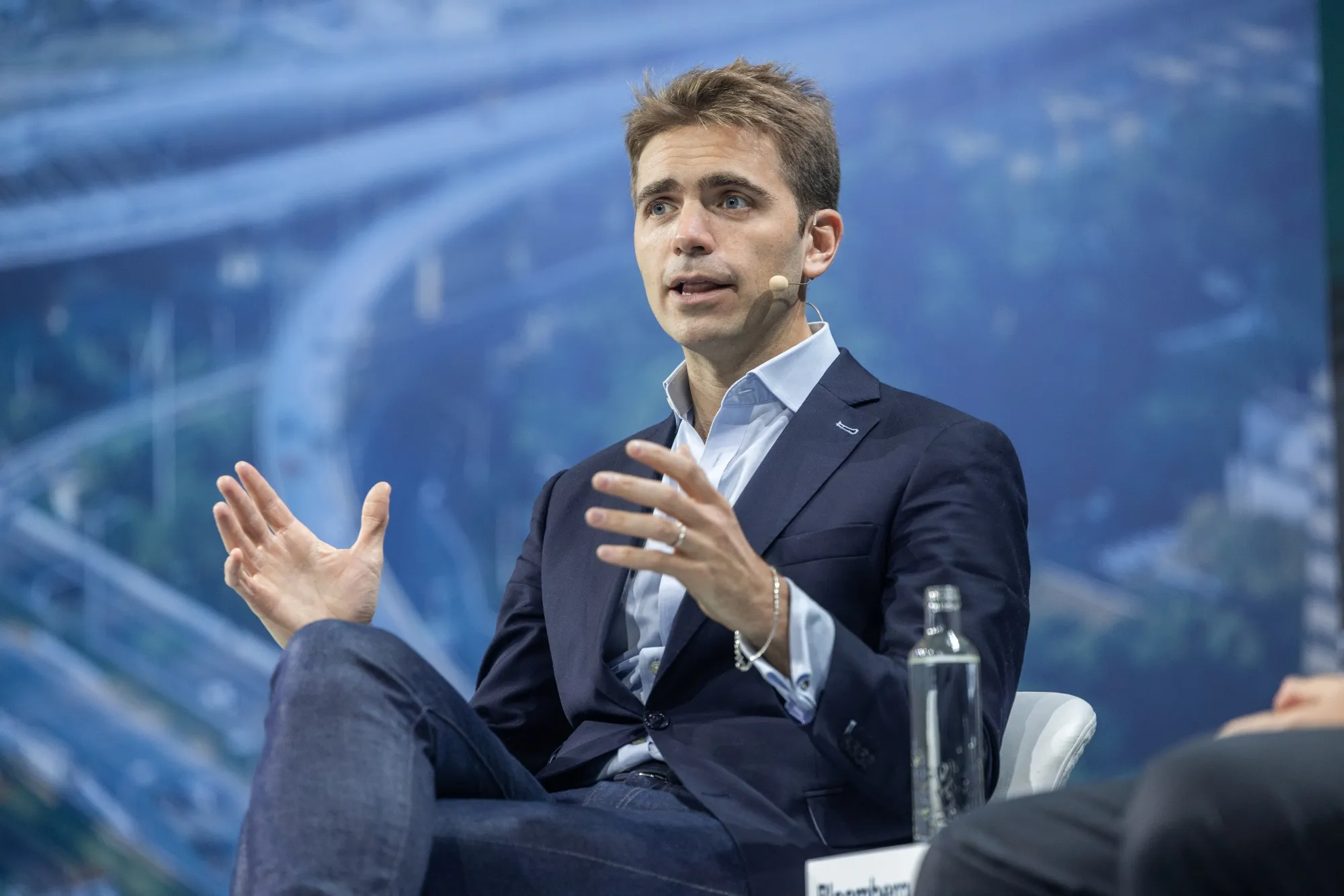 Pierpaolo Barbieri, founder and chief executive officer of Uala, during the Bloomberg New Economy at the B20 in Sao Paulo, Brazil, on Wednesday, Oct. 23, 2024.