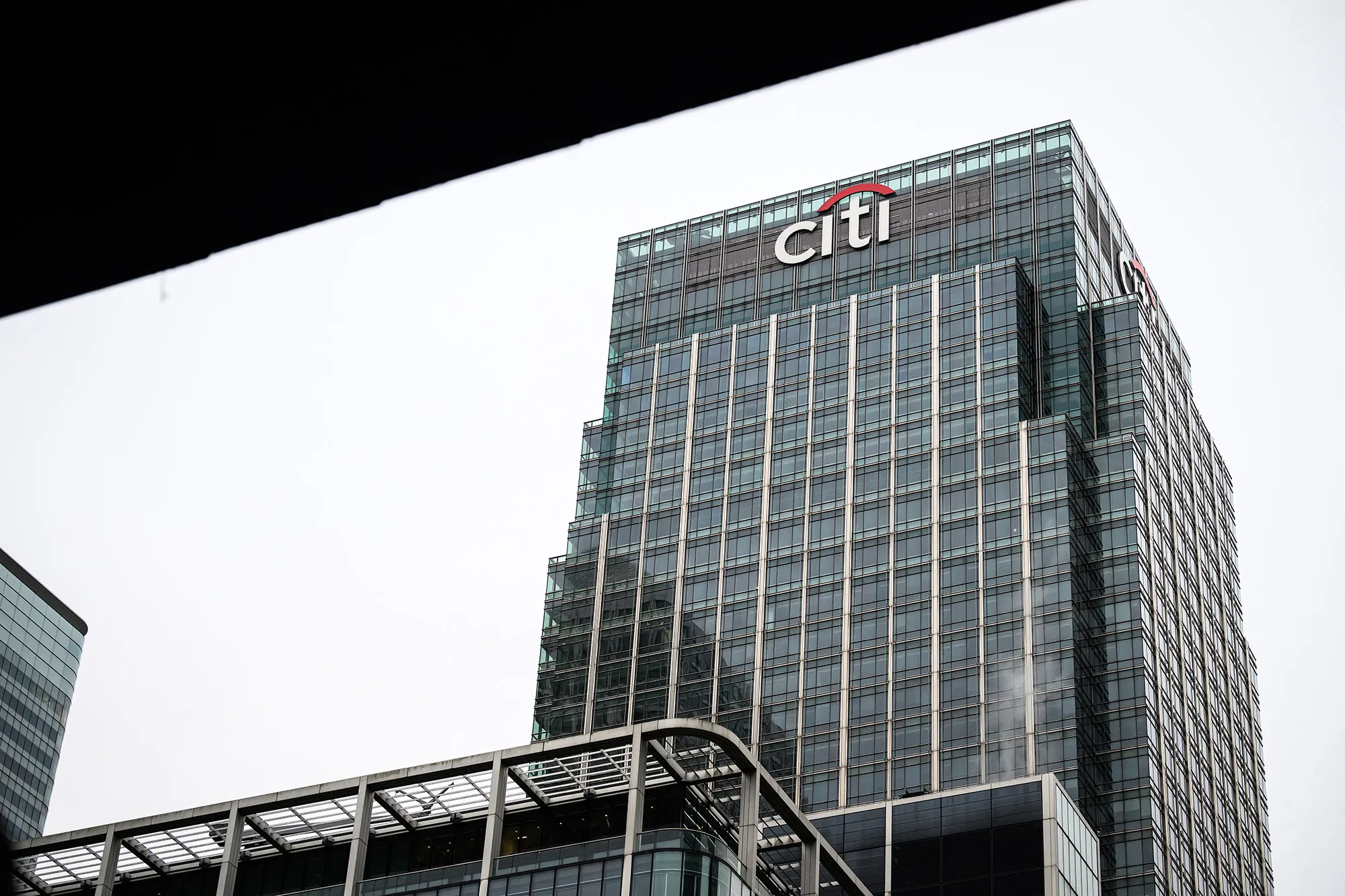 Citibank offices in Canary Wharf in London.&nbsp;