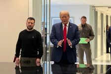 Ukraine's President Volodymyr Zelenskyi And Republican presidential candidate former US President Donald Trump Meet In New York