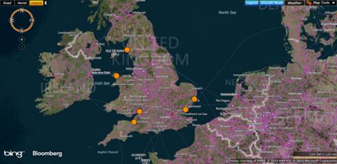 Earmarked sites for new nuclear reactors in the U.K.