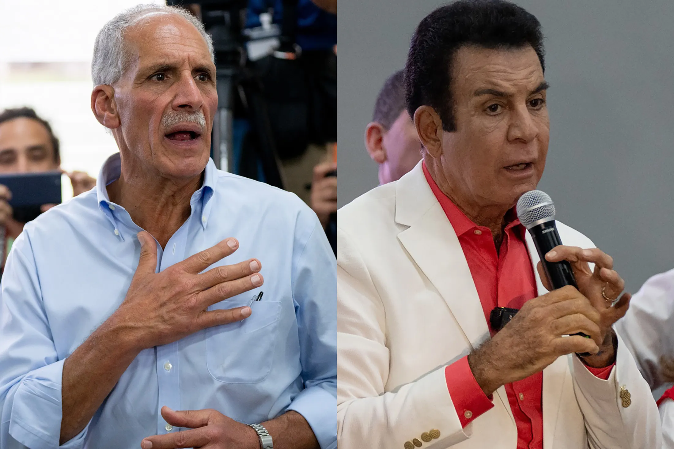 Nasry Asfura and Salvador Nasralla during election day in Tegucigalpa, Honduras, on Nov. 30.