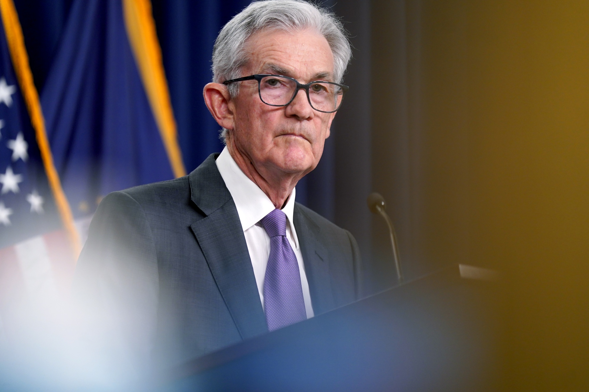 Jerome Powell during a news conference following a FOMC meeting in Washington, on&nbsp;March 20.