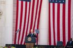 Biden speaks during a Memorial Day ceremony at Arlington National Cemetery on May 31.