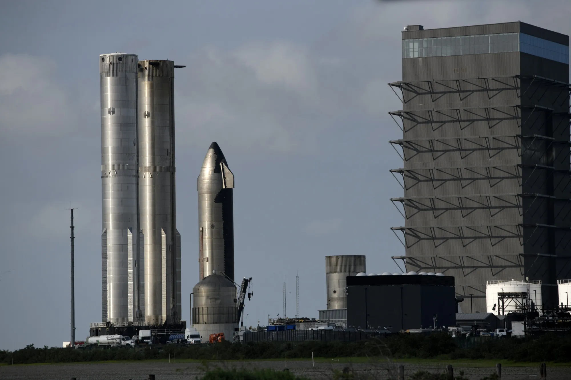 The SpaceX Starbase industrial complex and rocket launch facility in Boca Chica, Texas, US, on Thursday, April 17, 2025.