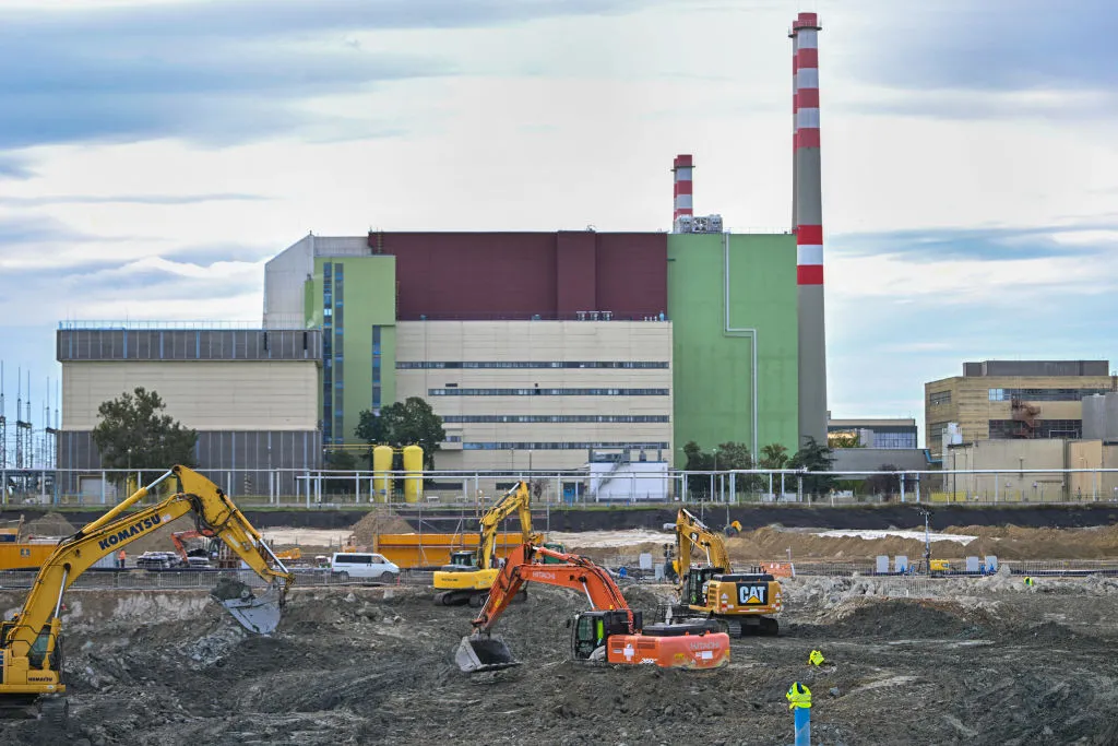 Construction at the Paks 2 nuclear power plant near Paks, Hungary.