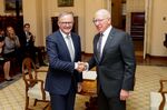 Anthony Albanese&nbsp;with David Hurley, Australia's governor-general, after being sworn in on May 23.