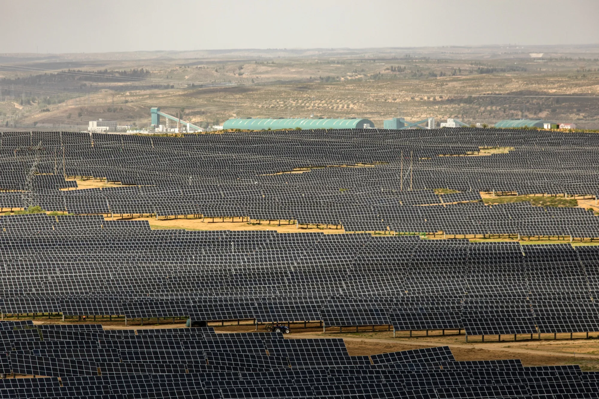 Solar panels in Ordos, China.