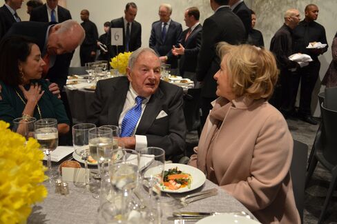 David Rockefeller, center