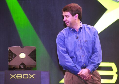 Robbie Bach, former chief Xbox officer at Microsoft, introduces the Xbox video game system on May 16, 2001 in Los Angeles.