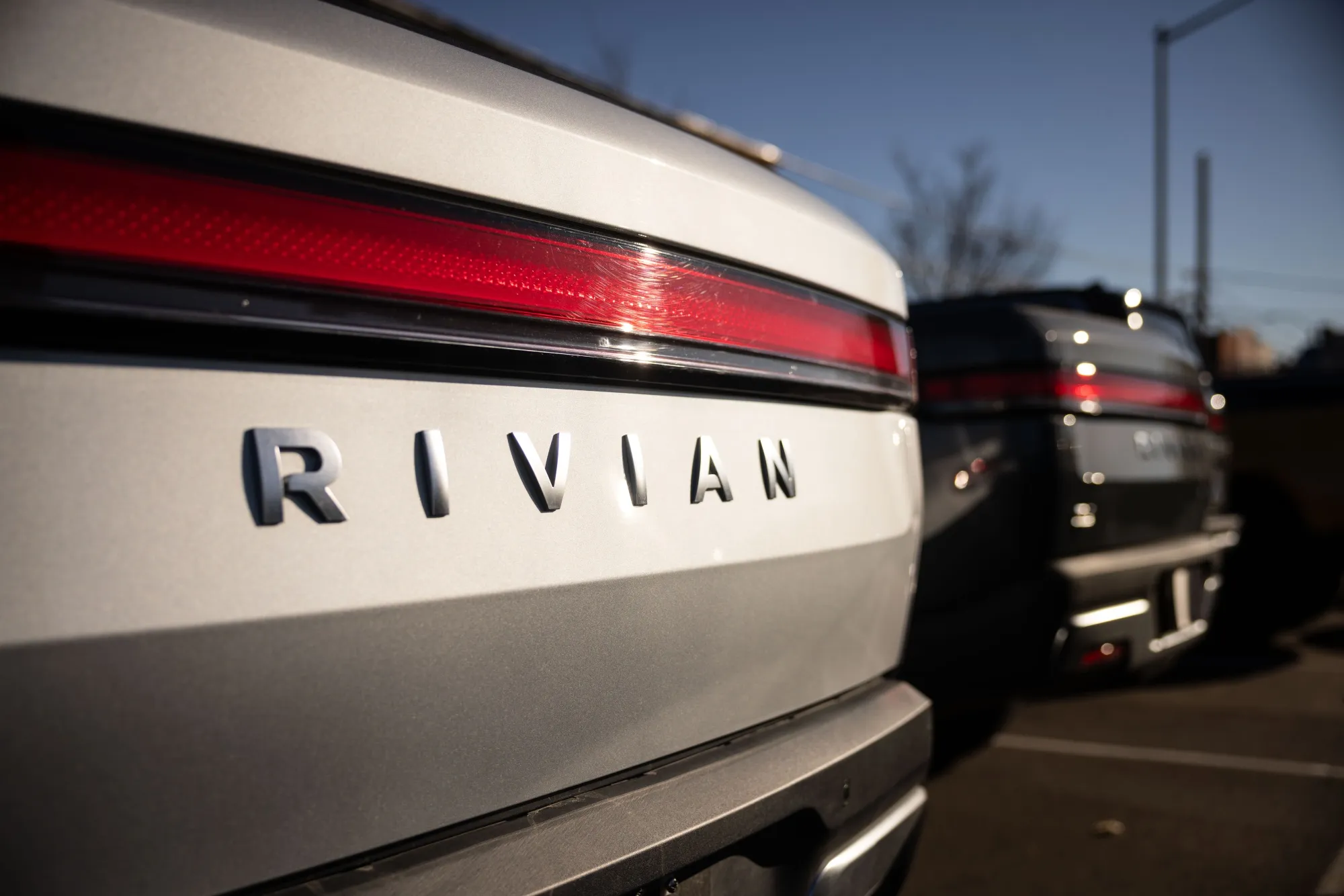 A Rivian electric&nbsp;pickup truck at a Rivian service center in New York City.&nbsp;
