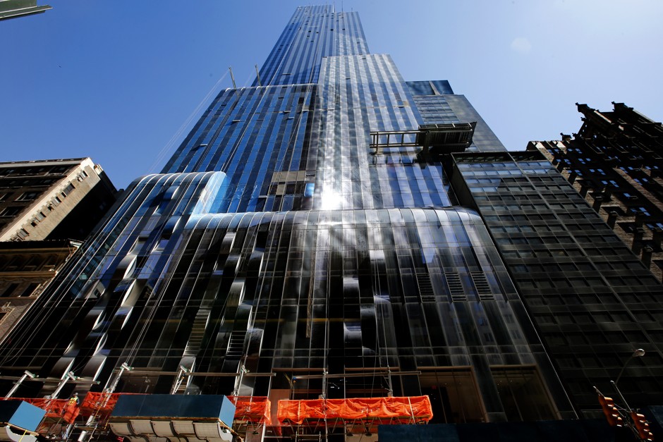 One57, a new luxury skyscraper apartment building on New York City's West 57th Street.