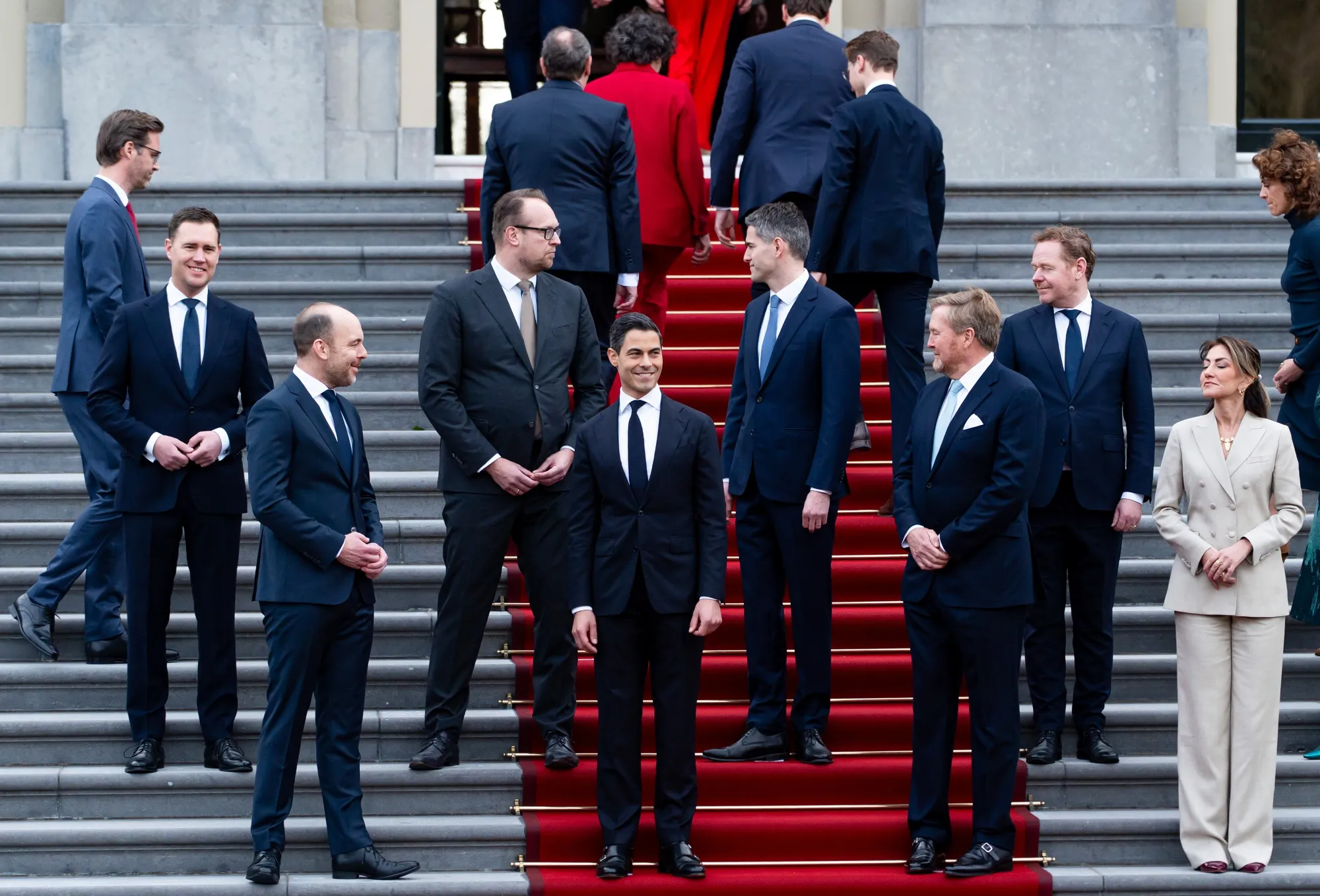 The government&nbsp;of Dutch Prime Minister Rob Jetten, center, is preparing to tweak but not abandon a new tax system.