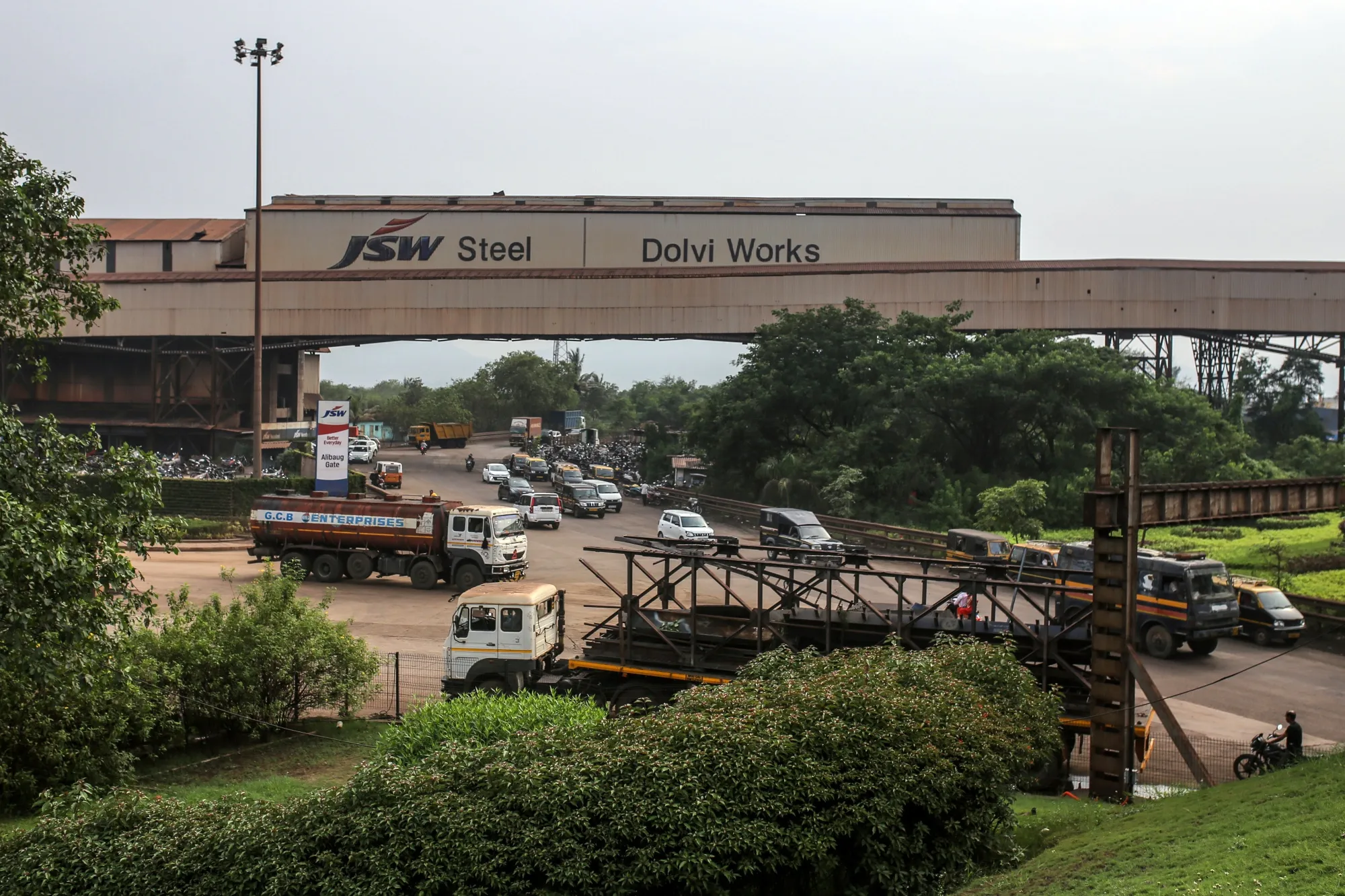 A JSW Steel Ltd. manufacturing facility in Dolvi, Maharashtra, India.