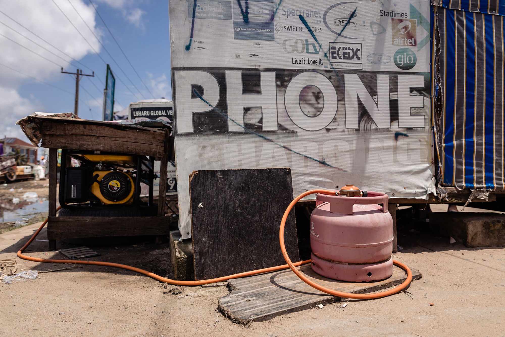A petrol generator retrofitted to run on gas at Ibeju Lekki in Lagos.