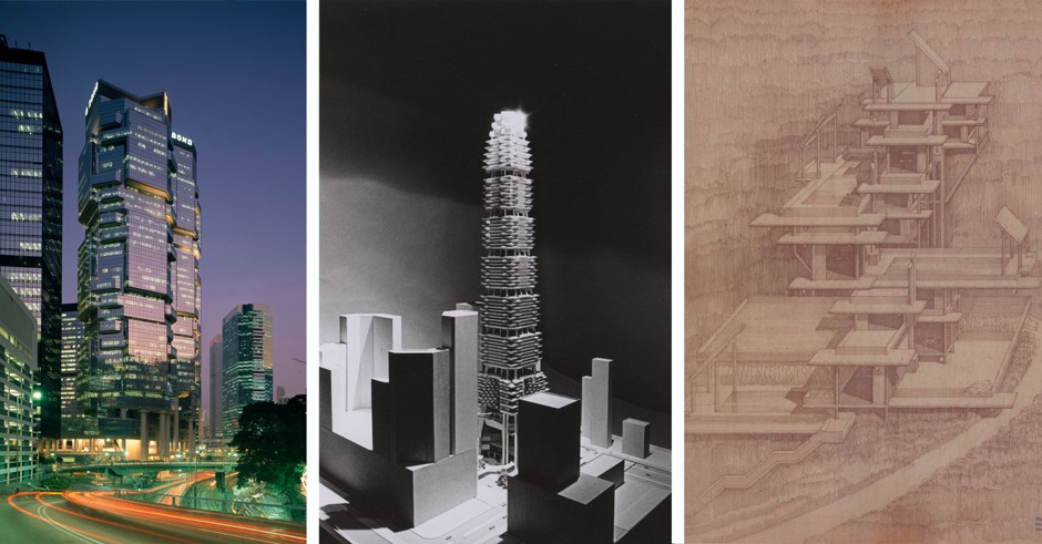 Previously unseen drawings, sketches, and renderings by Rudolph for Bond (now Lippo) Centre, Harbor Road Tower, and Plantation Road are on exhibit at the Center for Architecture through March 9.