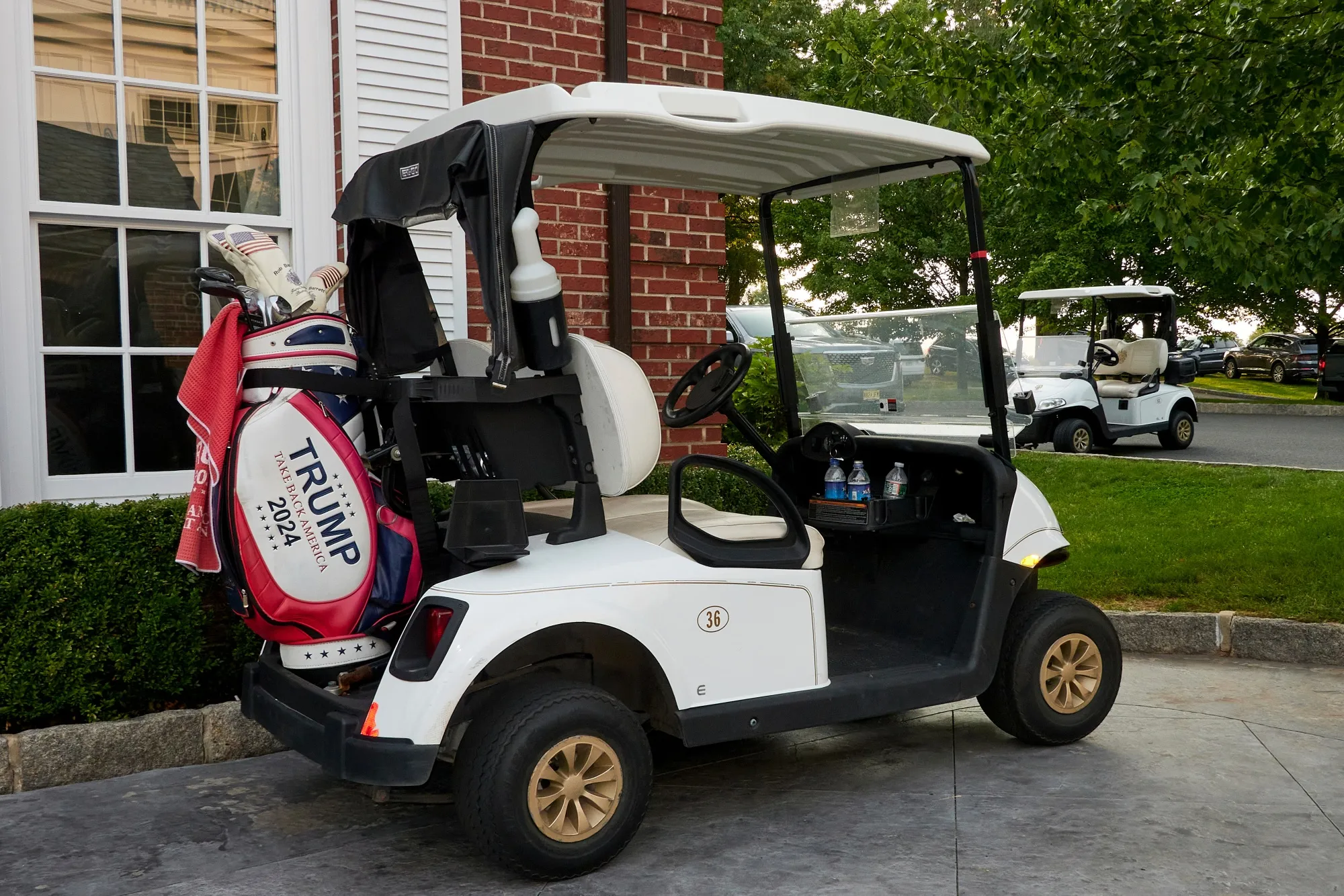 A "Trump 2024" golf bag at Trump National Golf Club in Bedminster, New Jersey, on&nbsp;Aug. 15.