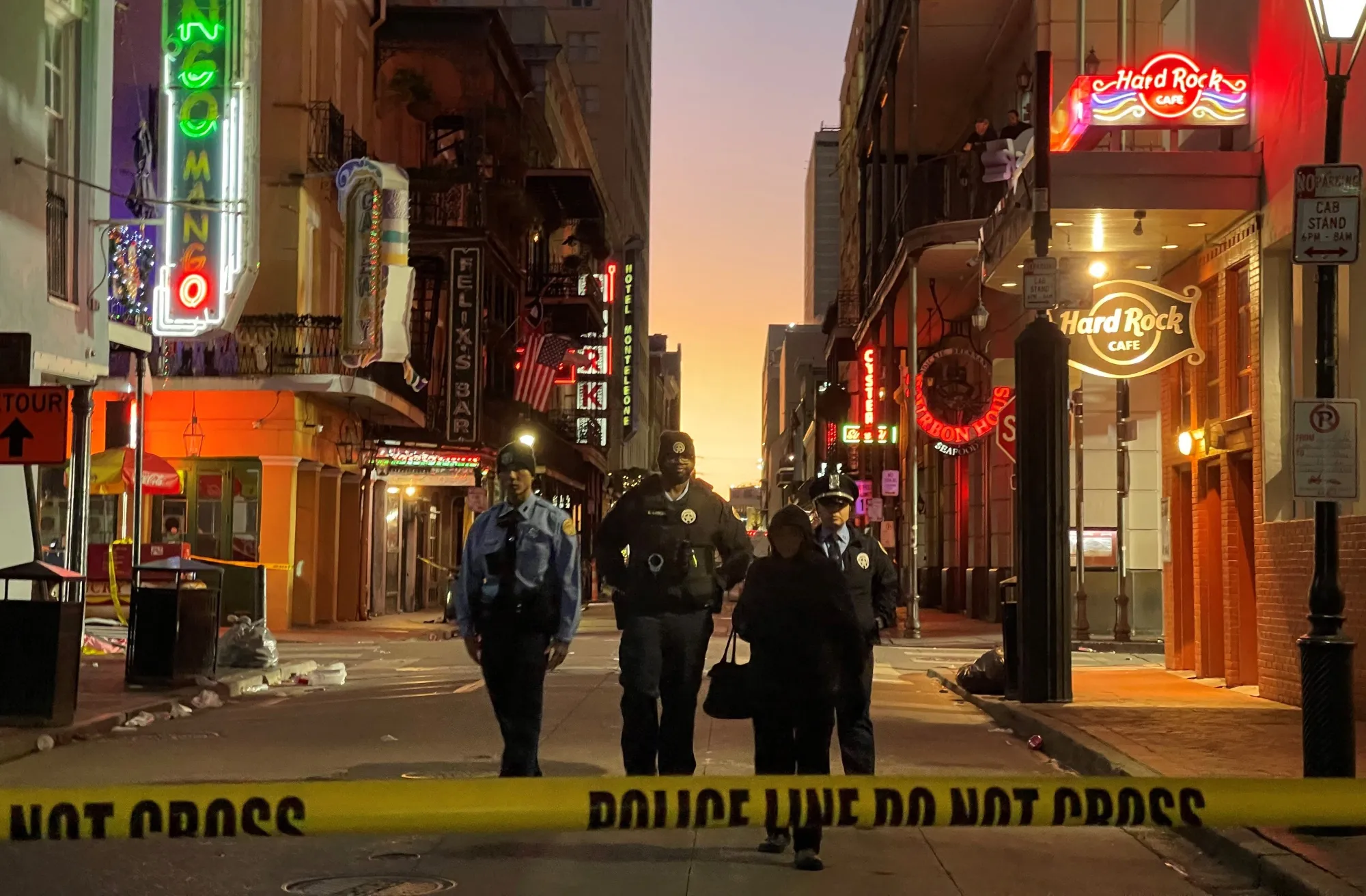 Police cordon off the area around the site of the attack in New Orleans, Louisiana, on Jan. 1.&nbsp;