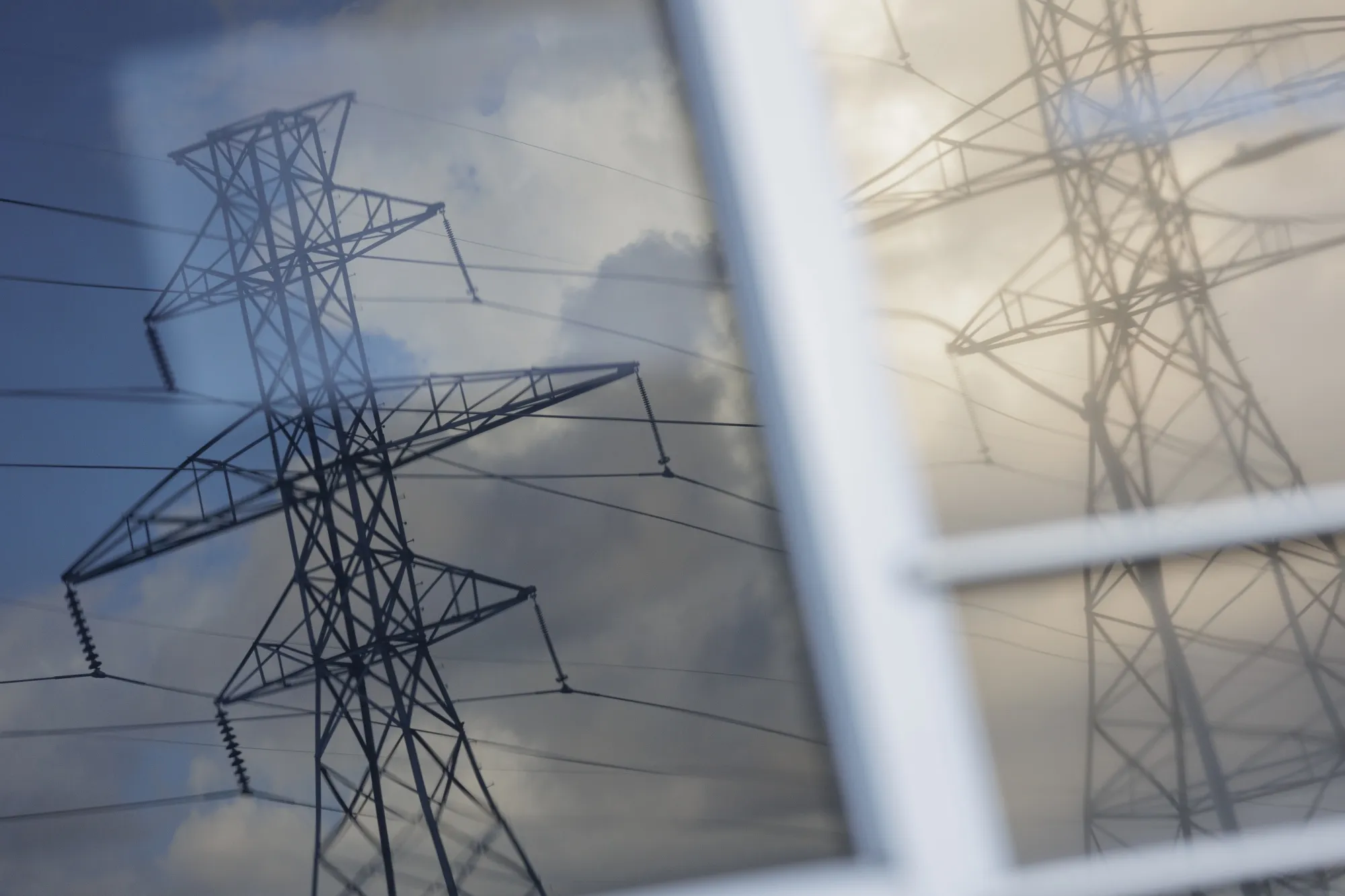 Power lines connecting to a gas plant in Texas.