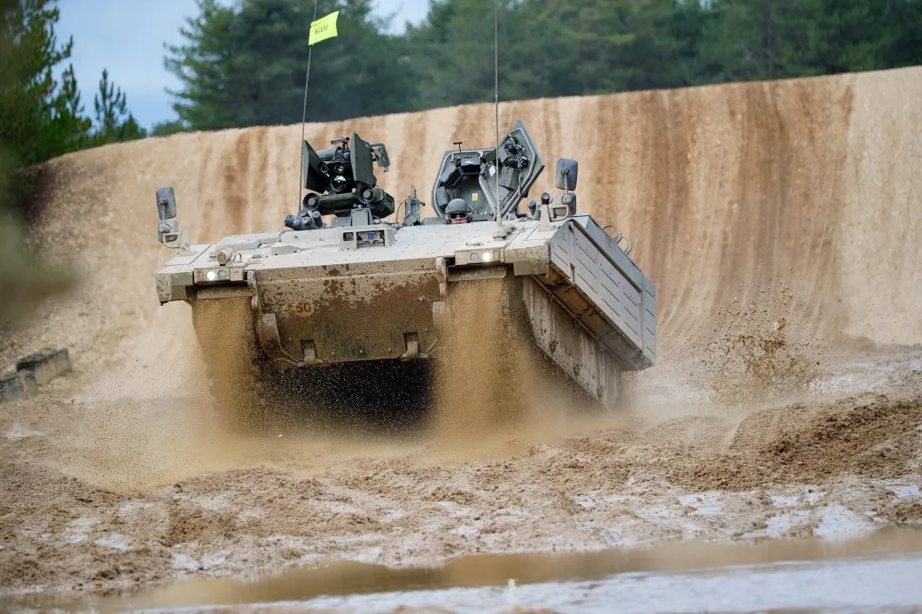 An Ajax Armoured Vehicle in southwest England.