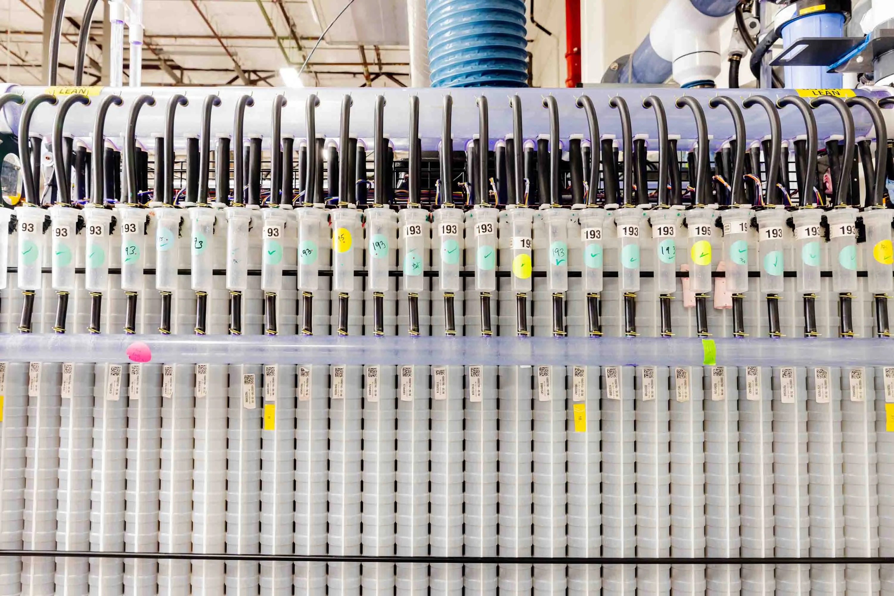An iron-air battery undergoing testing at Form Energy in Berkeley, California.