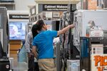 Shoppers browse washer and dryer appliances displayed for sale inside a Home Depot store in Colma, California, US, on Friday, May 30, 2025. The US Census Bureau is scheduled to release durable goods orders figures on June 3.