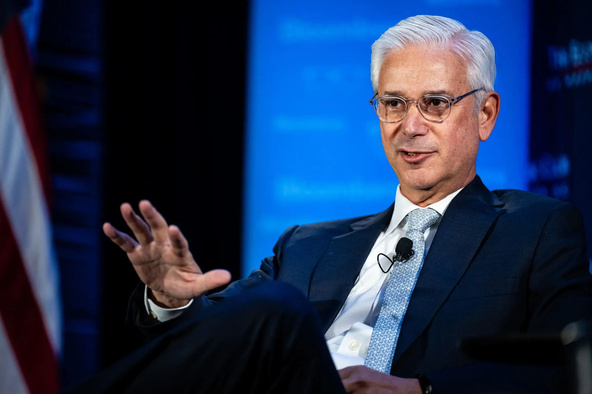 Wells Fargo CEO Charles Scharf during an Economic Club of Washington event in Washington on April 20.