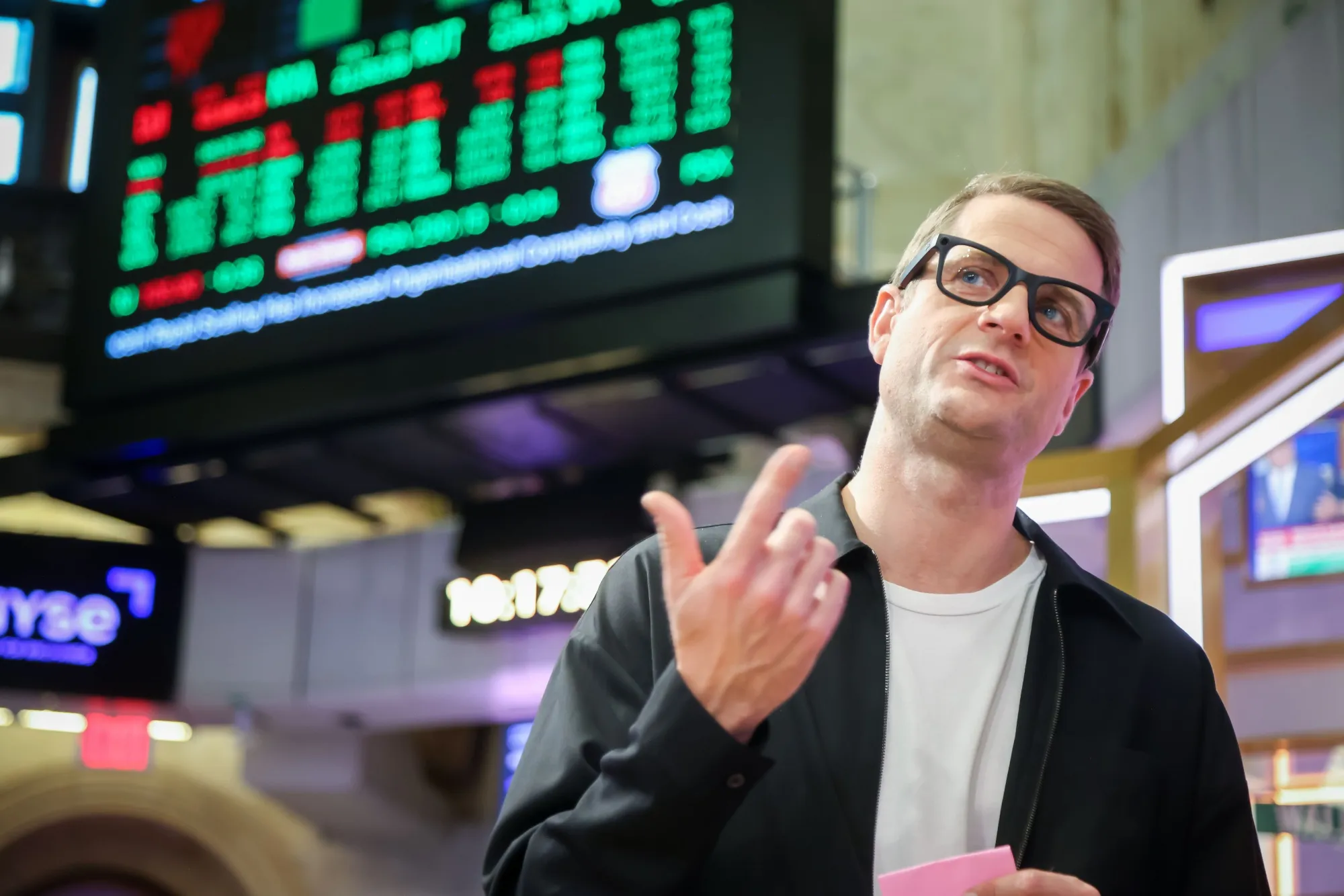 Sebastian Siemiatkowski during the Klarna Group&nbsp;IPO at the New York Stock Exchange, on Sept. 10.