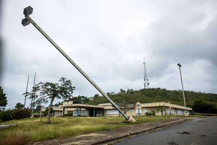 The Family Health Center Susana Centeno in Vieques was wrecked by Hurricane Maria. Plans for its repair are still unsettled.