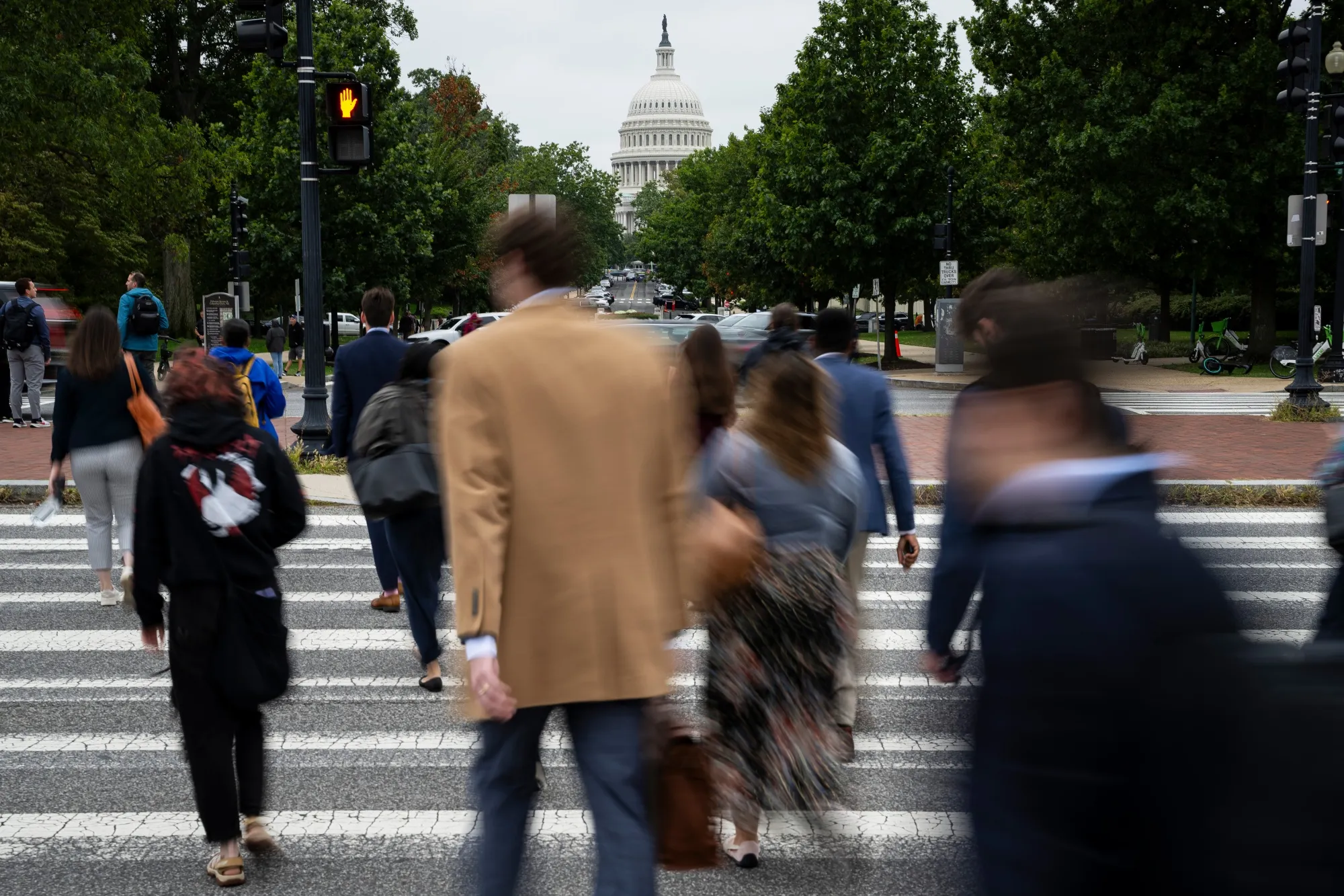 Pedestrians near the US Capitol in Washington.