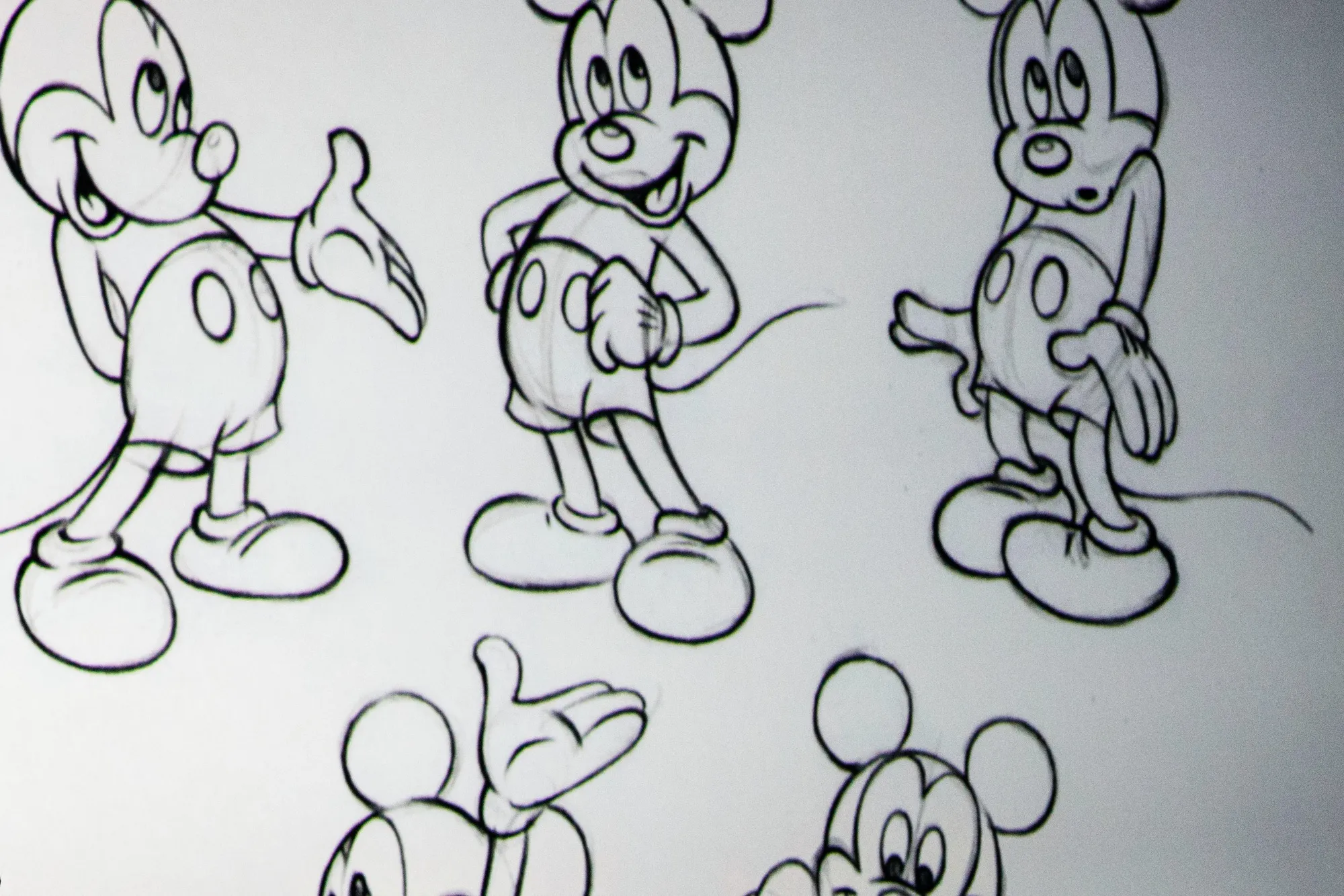 Drawings of Mickey Mouse are projected during the Disney Legends Awards in Anaheim, California.