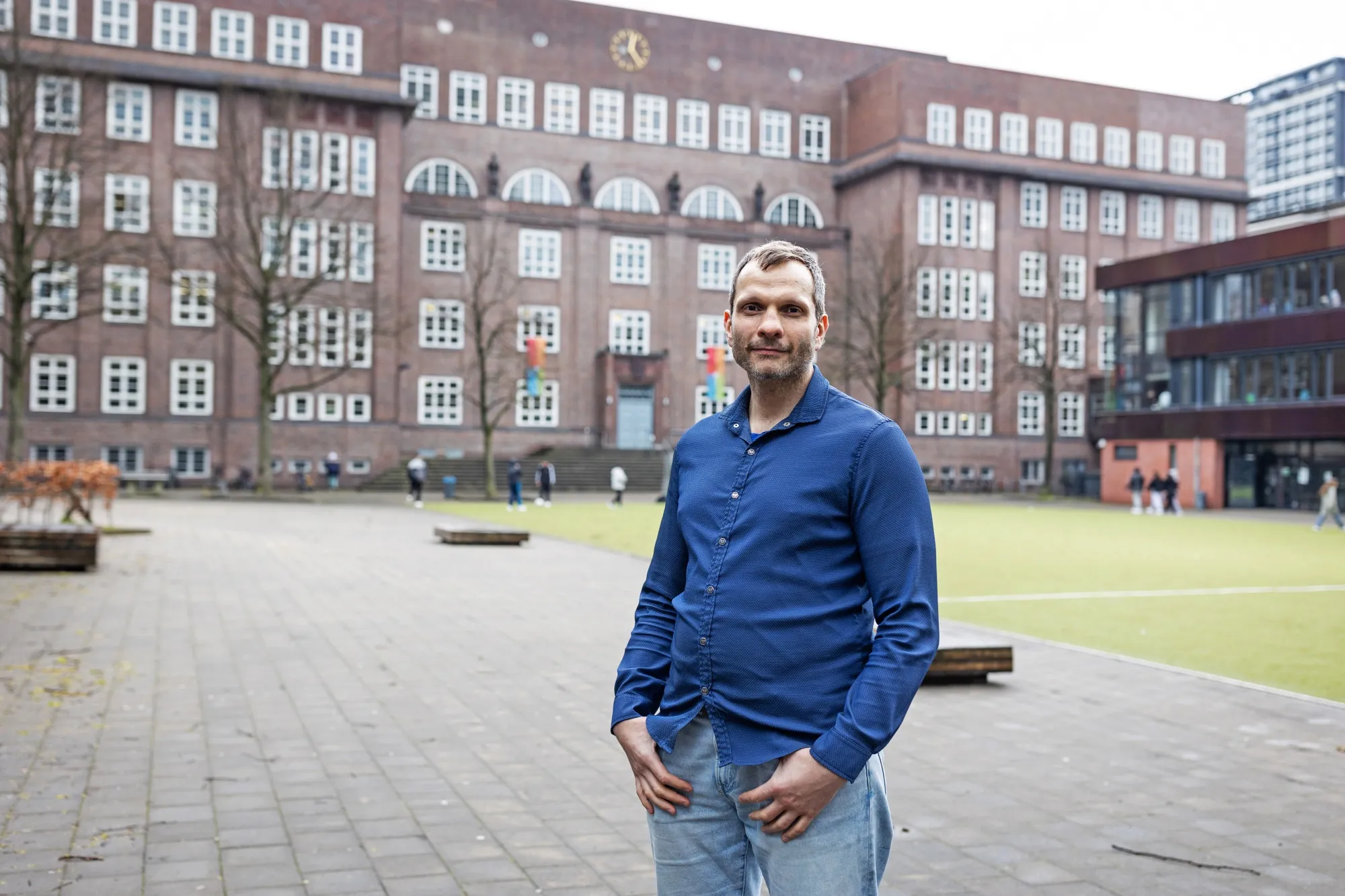 Christoph Schuhmann outside&nbsp;the Gymnasium Klosterschule school&nbsp;in Hamburg, Germany.