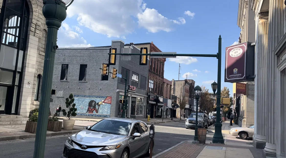 Chester, Pennsylvania Downtown on Oct. 11, 2022. The city’s population dwindled to half its mid-century peak and factories, retail stores closed. 