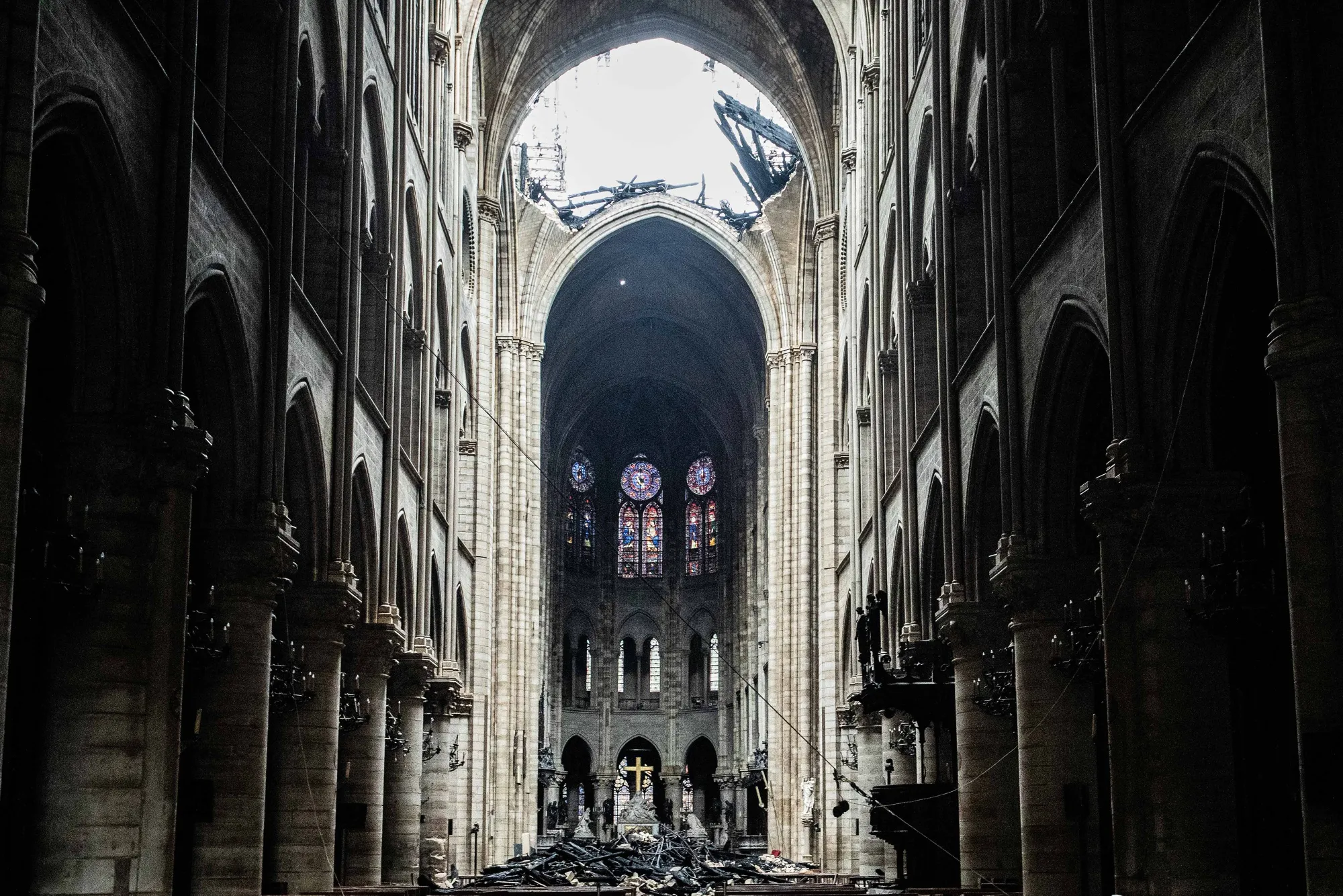Notre Dame Cathedral’s high altar in April.