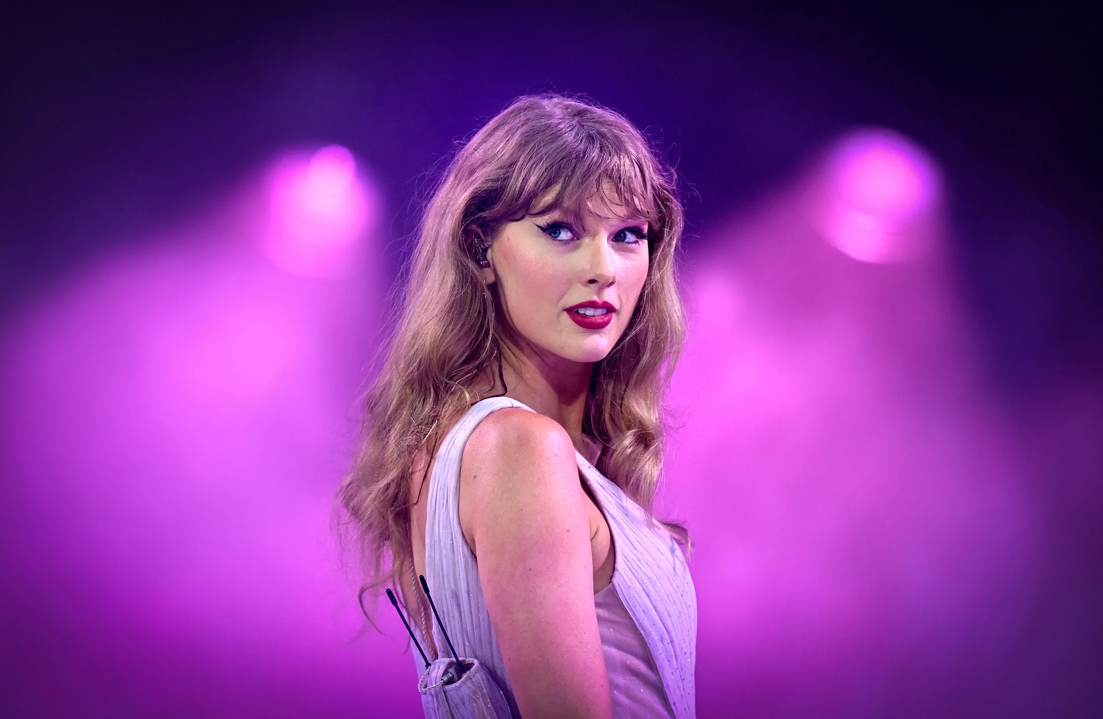 Taylor Swift performs during her&nbsp;Eras Tour&nbsp;in London in August.