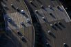 Aerial Views Of Rush Hour Traffic