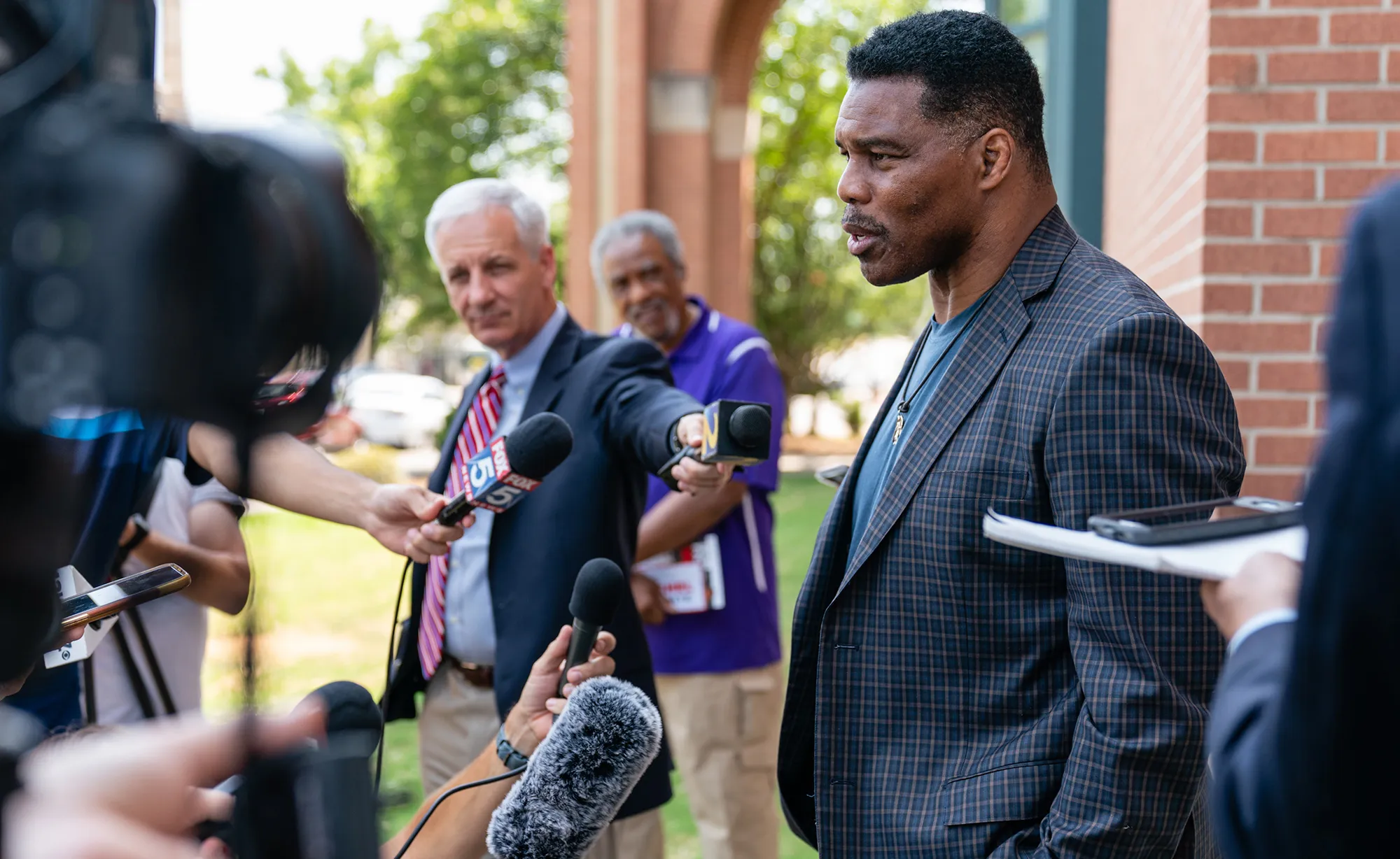 US Republican Senate candidate for Georgia Herschel Walker&nbsp;speaks during a campaign rally in Macon on May 18.